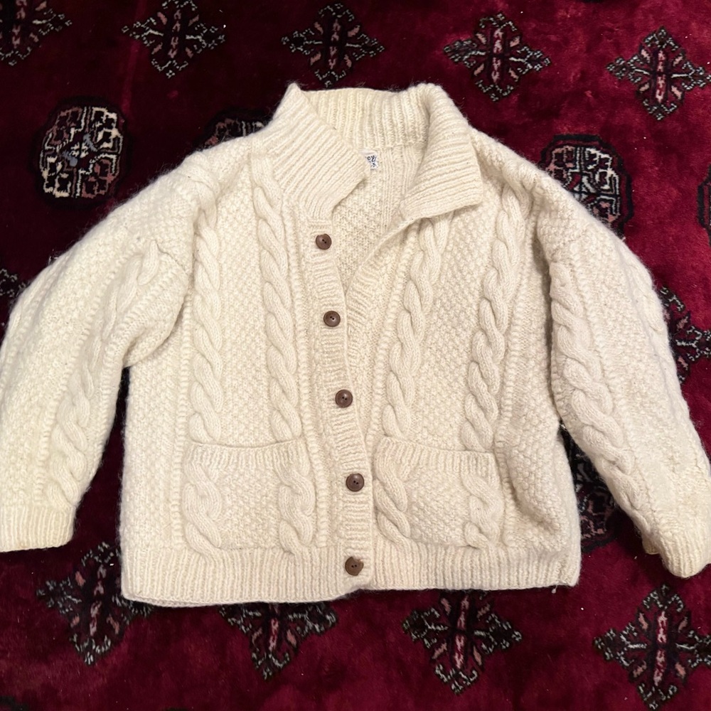 Cozy Cream Cable Knit Cardigan